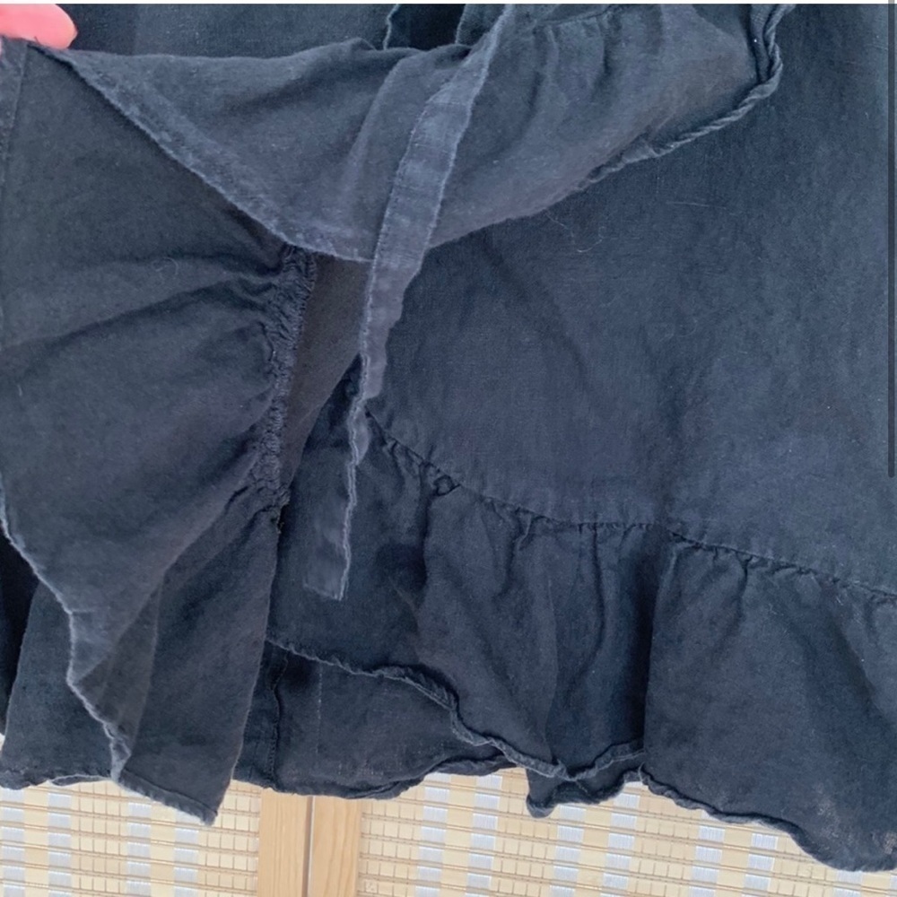 Los Angeles Atelier & Other Stories black Wrap 100% linen mini skirt, Size Small - Picture 9 of 10